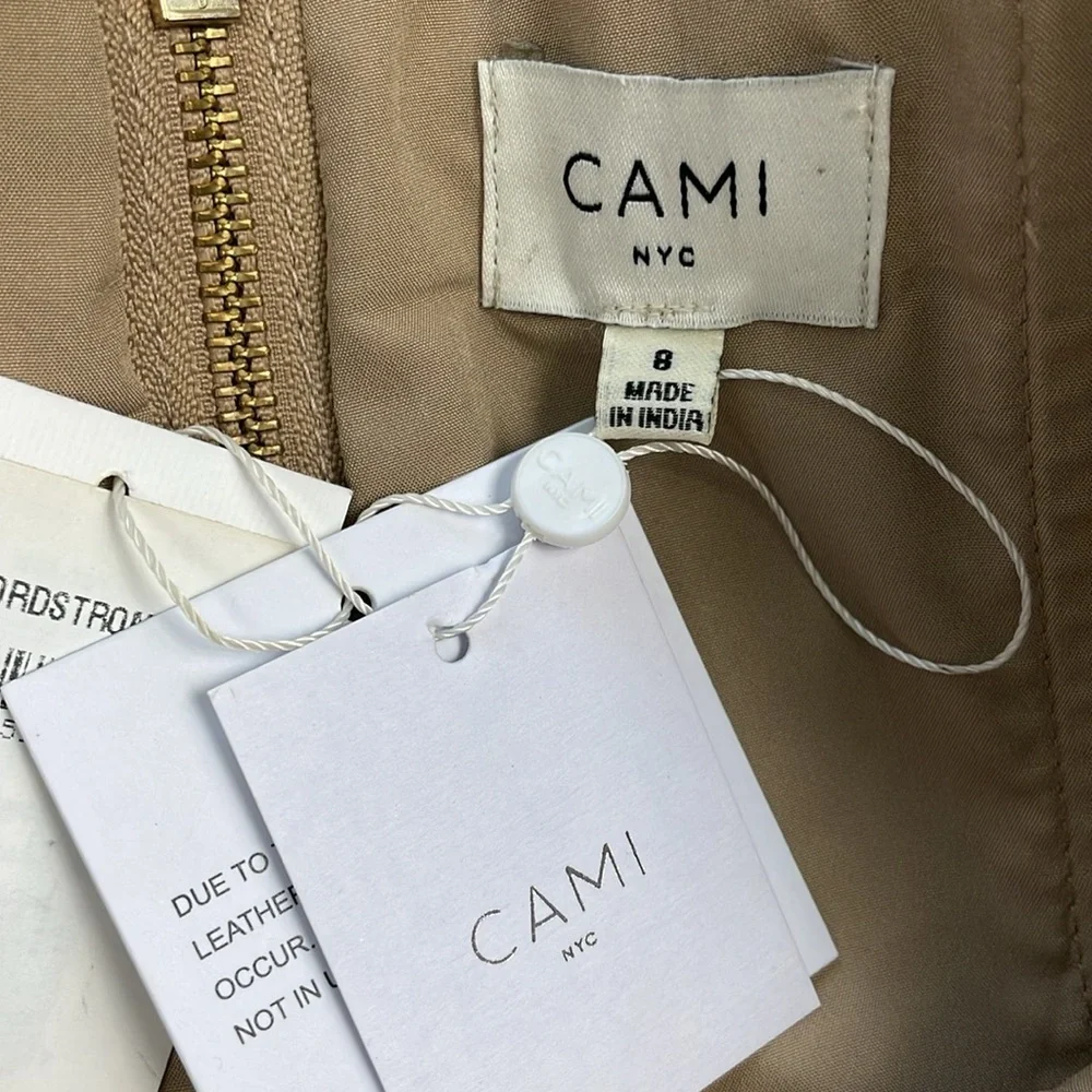 NWT Cami NYC Zamora Suede Leather Corset Vest Incense Tan Sz 8